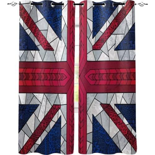 British Flag Split England Independence Living Room Bathroom Kitchen Bedroom Decor Kids Curtain Panels With Grommets Window