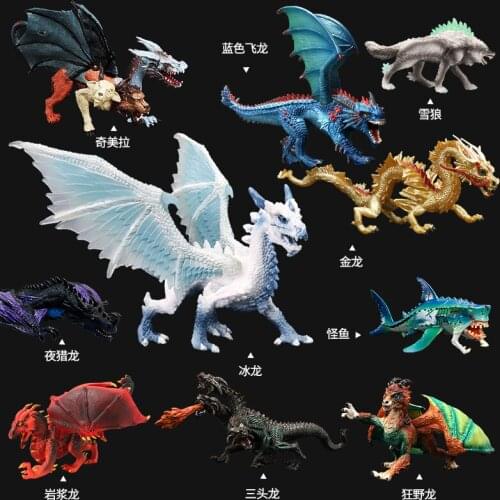 Dragon Flying Dragon Warcraft Fire-breathing Dragon Icebreaker Simulation Animal Model Toy Plastic Childrens Cognition