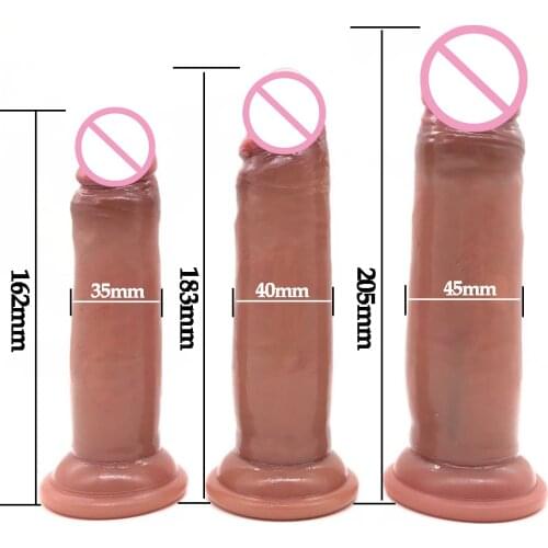 S/M/L Double-layer Soft Silicone Dildo Erotic Sex Toys For Women Strap On Dildo Sextoy Thick Penis For Woman Consolador Realista