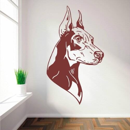 Hot Selling Home Wall Decorative Wall Decal Doberman Dog Right And Left Wall Sticker Vinyl Wall Mural For Bedroom Decor Y-683