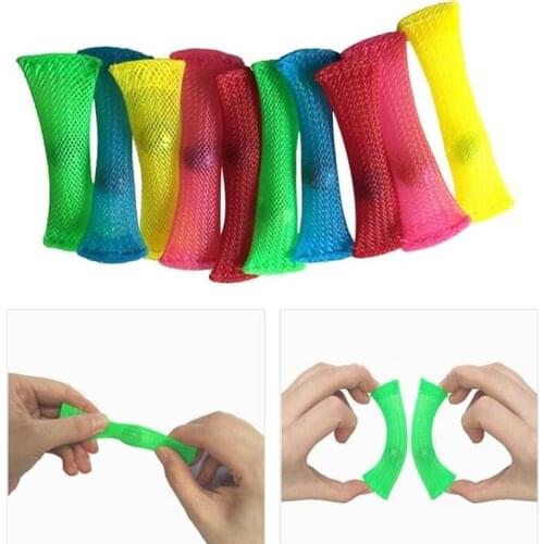 Fidget Toy Marbles Ball Autism ADHD Anxiety Therapy Toys EDC Stress Relief Hand Fidget Toys Braided Mesh Easy Bend With Marble