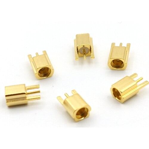 MMCX CONNECTOR MMCX Female Connector PCB Mount With Solder Straight Goldplated 3 Pins Connector