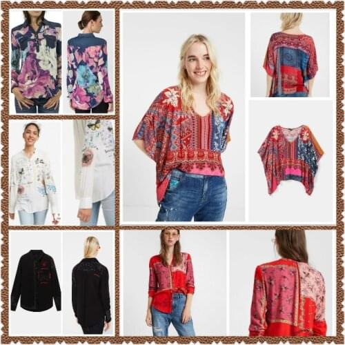 Spanish long sleeve printed shirt for spring
