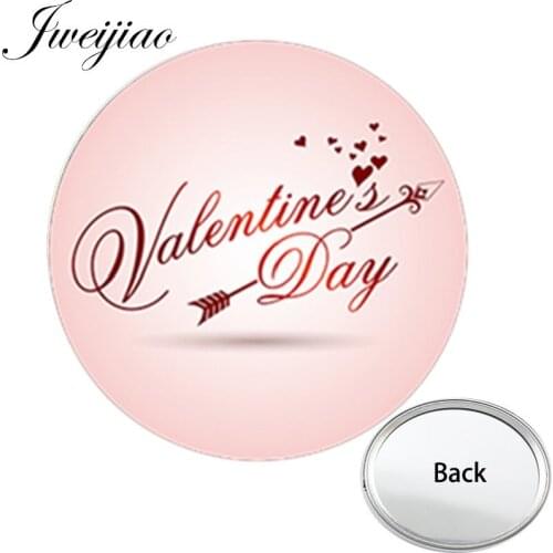 JWEIJIAO Valentines Day unique gift for women One Side Mini Pocket Mirror Portable Makeup Vanity Hand Travel Purse Mirror