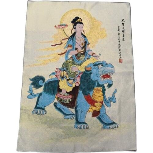 China Old Tibet Silk Thangka Like Hanging Painting Fengshui 60x90m