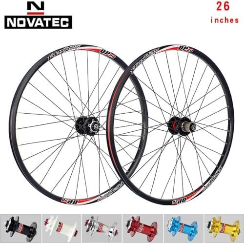 Novatec Mountain bike wheelset 26 inch D041/D042 Aluminum V brake/Disc brake DP20/DH19 4 bearing 7-11speed 32H bicycle Wheels