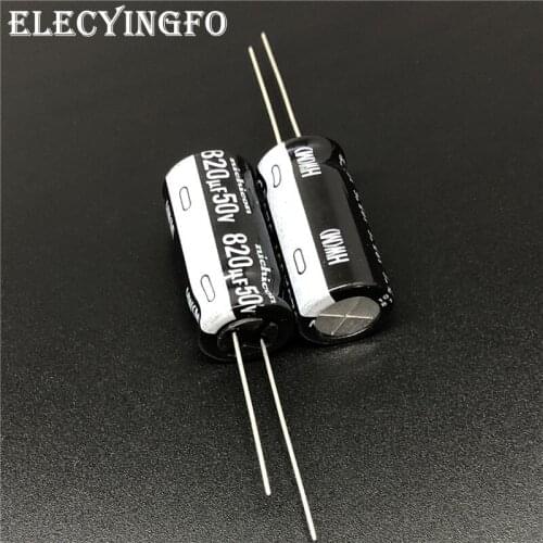 5pcs/50pcs 820uF 50V Japan NICHICON HW Series 12.5x25mm High Ripple Low Impedance 50V820uF Motherboard Capacitor