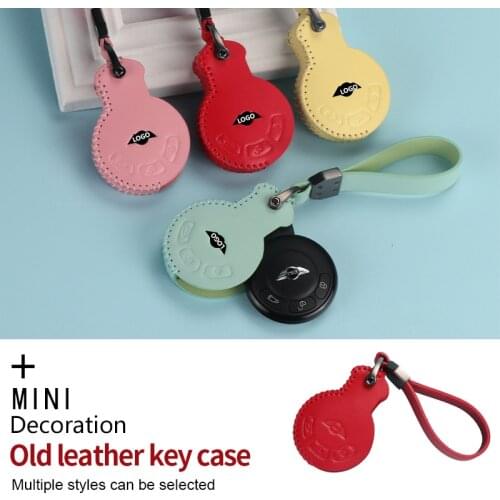 Leather Car Key Case Cover for BMW MINI COOPER S ONE JCW R60 R55 R56 R57 R59 CLUBMAN COUNTRYMAN Keychain Accessories