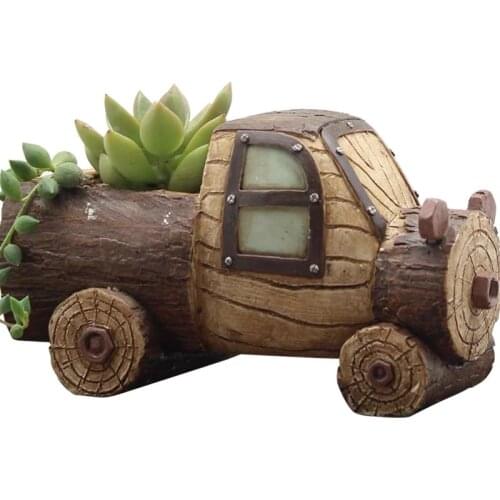 Meaty Plant Flower Pot Pastoral Creative Imitate Wood Grain Cartoon Animal Desktop Furnishing Articles Decoration Indoor Maceta