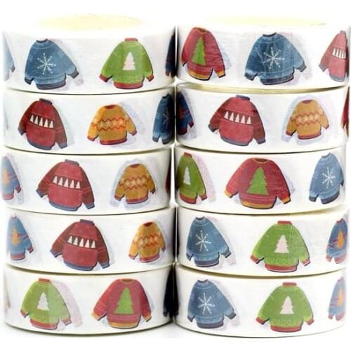 NEW 10pcs/Lot Decorative Sweet Merry Christmas Washi Tapes for Bullet Journal Adhesive Masking Tape Cute Papeleria