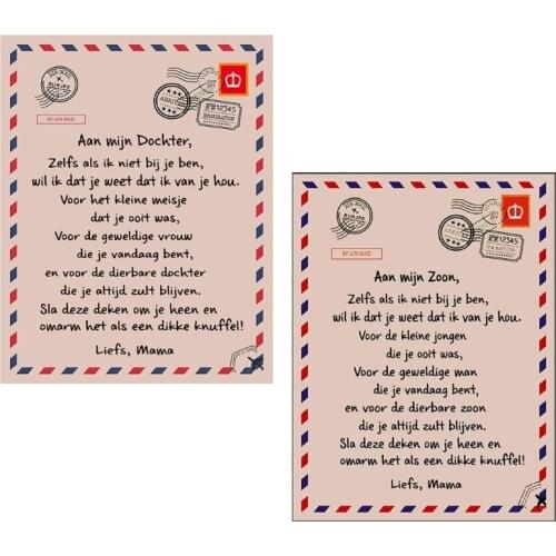 Personalized Flannel Blanket to Daughter Son Dutch Letter Printed Quilts Gift