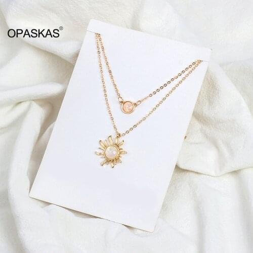 Necklace French Design Sense Multi-Layer Sunflower Women Fashion Clavicle Chain Alloy Material Party Birthday VL