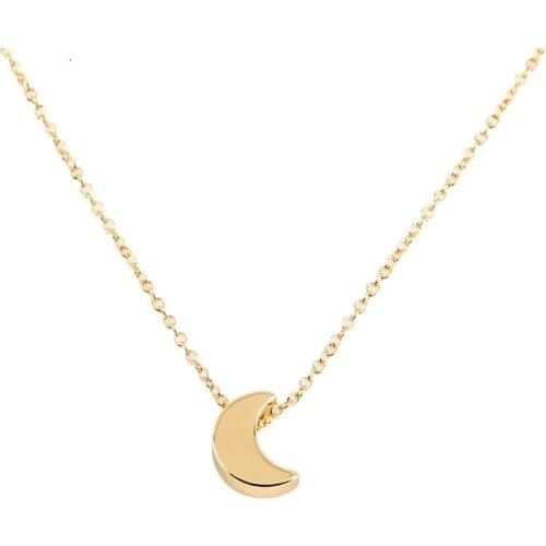 Shuangshuo Gothic Crescent Moon Penant Necklace Plain Half Moon Long Necklace Women Fashion Choker kolye Wedding Gifts N219