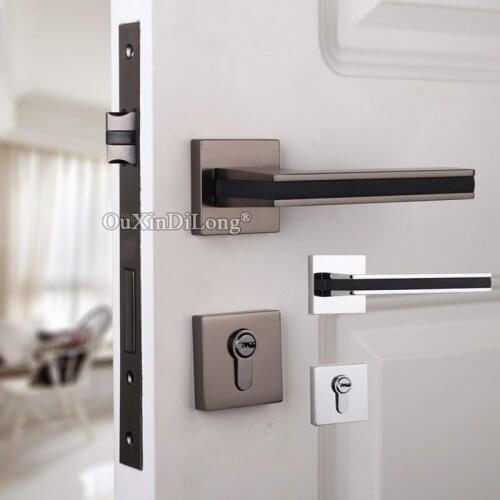 Stunning European Mute Mortise Door Lock Set Interior Solid Wood Door Lock Living Room Bedroom Silent Door Lock With Key/No Key