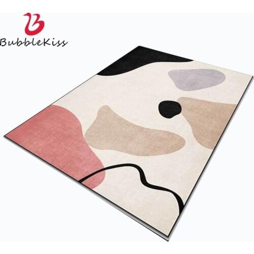 Bubble Kiss Nordic Style Geometric Bedroom Decor Carpets Non-slip Living Room Area Rugs Colorful Square Pattern Carpet Hot Sale
