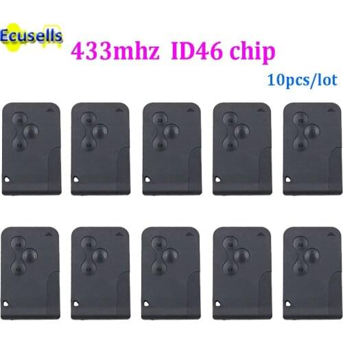 10pcs/lot Smart card Remote key fob 3 button 434MHZ PCF7947 ID46 chip for Renault Megane Scenic 2003-2008