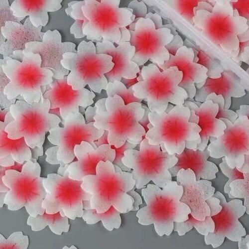 Edible Pink Sakura Pre Cut Wafer Cupcake Toppers, Cake idea decoration,edible paper for cupcake decoration