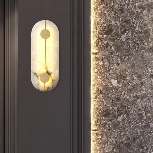 Modern Brass Copper Marble Wall light Home Hotel Living Room Bedroom Wall Lamp WA268