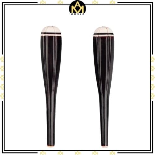 2 Pieces Erhu Shaft Professional Durable Solid Wood Utility Black Erhu Shaft Chinese Traditional String Instrument Parts Set