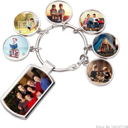 Thermal transfer blank multi-shape key pendant DIY creative gift metal keychain frames for pictures