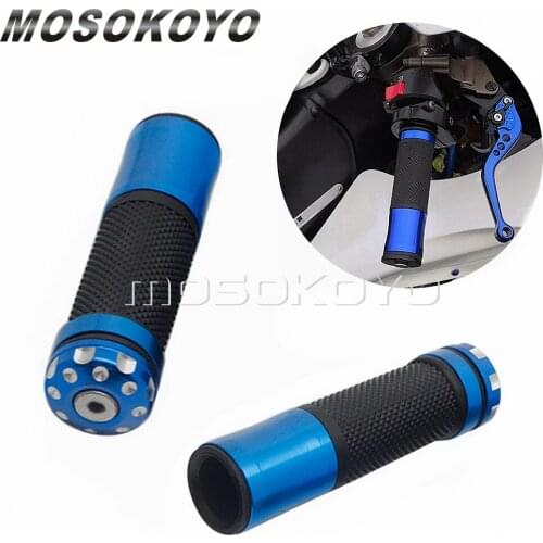 Street Sports Bike 7/8" 22mm Aluminum & Rubber Handlebar Grip Handle Bar Grips For Kawasaki NINJA ZX6R CRF YZF GSXR Ducati