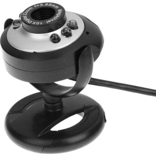 USB 2.0 Web Camera with 6 LED Light Clip-on Webcam Camera for Laptop Desktop LX9B