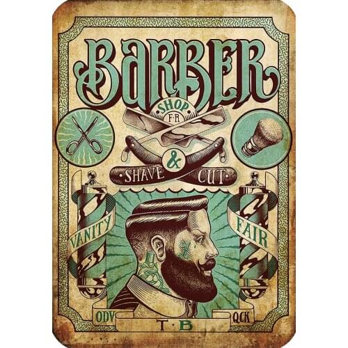 Vintage Hairdresser Tattoos Patterned Posters Kraft paper Interior Painting Restoring Wall Sticker Barber shop Home Decoration d