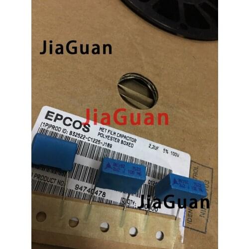 10PCS NEW EPCOS B32522C1225J 2.2UF 100V PCM15 225/100V p15mm 2200NF B32522 2.2UF100V 225 2U2