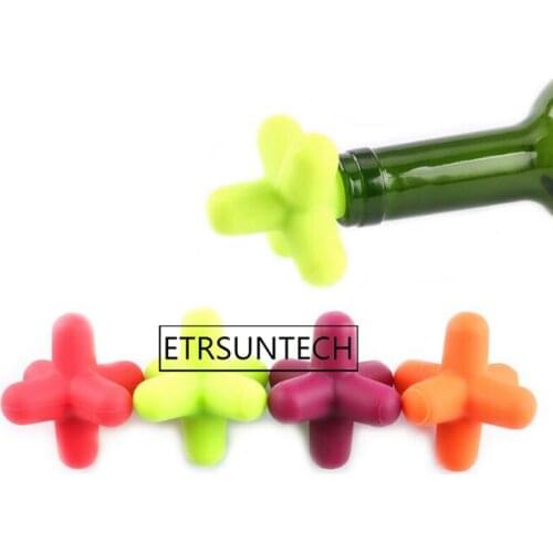 100pcs Creative Cross Shape Silicone Red Wine Plug Beer Bottle Stopper Seasoning Bottle Cap Cover Barware Bar Kitchen Tool
