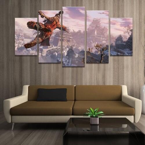 5 Piece SEKIRO Shadows Die Twice Games Art Print Canvas Paintings Wolf Ninja Picture Wall Paintings for Home Decor1