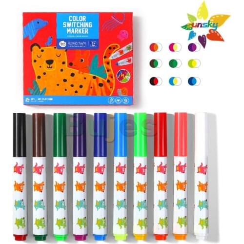 Joan Miro 10 color Baby painting brush early education set childrens color changing pen watercolor pen art supplies