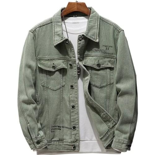 Denim Jacket Men Jean Jackets 2021 Garment Washed Mens Denim Coat Designer Clothes,Solid color cowboy coat,Slim jaqueta jeans