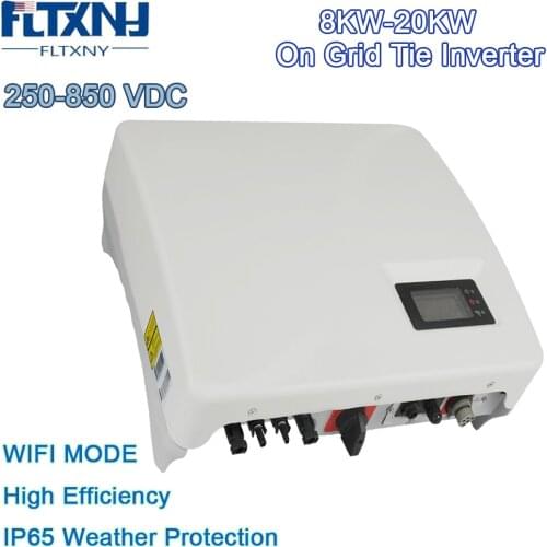 FLYT Wifi Solar Power On Grid 8000w 10000w 8kw 10kw 15kw 20kw Input MPPT Waterproof Grid Tie Solar Power Inverter DC Switch