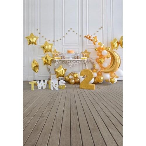 Wooden Floor Photography Backdrops Childs Two Birthday Background Vinyl Cloth for Photo Studio Photo Shoot Photophone Photocall