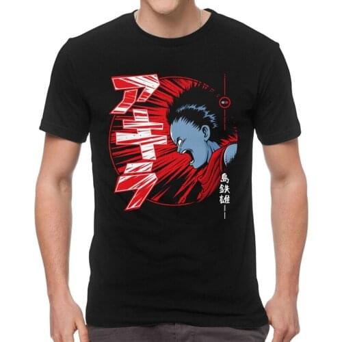 Vintage Anime Akira T Shirt Mens Cotton Printed T-shirt Streetwear Tshirt Short Sleeve Manga Tokyo Akira Tetsuo Shima Tee Top