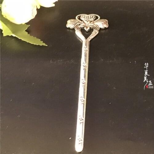 Hot selling Tibetan Silver Miao Silver Antique Silver Ornaments handmade hairpin with head ornaments hairpin accessories props c
