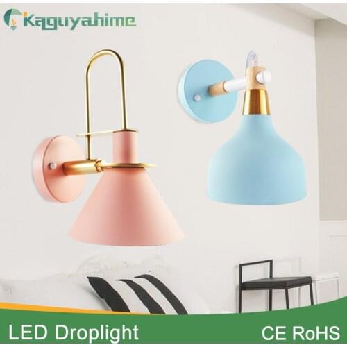 Kaguyahime Modern Sconce Wall Lamp Wood Europe Creative Wall Lights LED Bulb E27 110V 220V bedroom Decoration Nordic Designer