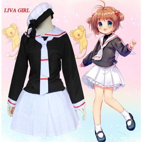 Cardcaptor card captor Sakura Kinomoto Sakura cosplay costume japanese school uniform costume full set sailr cosplay