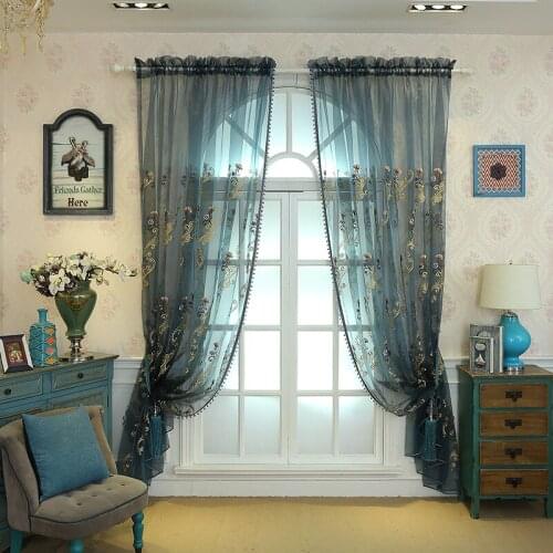 Korean Pastoral Fresh Curtain Transmission Floral Embroidered Curtains for Living Room Bedroom Window Tulle Decoration Custom