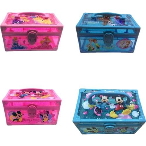 Disney Mickey Minnie Childrens Toy Box Frozen Makeup Hand Box Small Medicine Box Desktop Storage Box Birthday Gift for Children