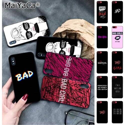 MaiYaCa I'm bad girl bitch Colorful Cute Phone Case for iphone SE 2020 11 pro XS MAX 8 7 6 6S Plus X 5 5S SE XR case