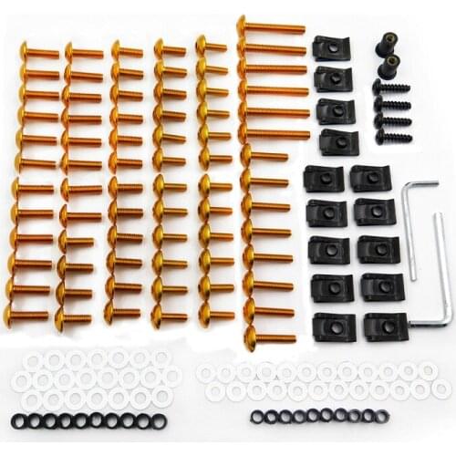 Aftermarket motorcycle parts Complete Fairing Bolts Screws Fasteners Kit For Suzuki Honda KTM Yamaha Yzf R1 R6 F6R Fz1 Fz8 Gold