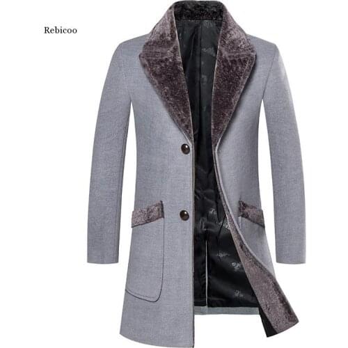 New Arrival Winter High Quality Casual Trench Men Coat Jacket / Business Wool Thick Warm Mens Woolen Coat Large Size S-5Xl