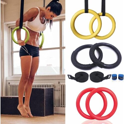 Professional Gymnastic Ring Pull up Gym Ring With Adjustable Strap Workout For Home Gym Crossfit Body Strength Muscle Training