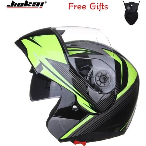 Professional Double Glass Motorcycle Helmet Jiekai Flip Up motorbike Helmet 22 option available with internal black sunglass