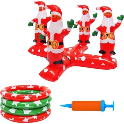 Christmas Toy Inflatable Senta Tree Ring Toss Party Indoor Outdoor Throwing Game Toys New Design Kids Holiday Gift free shipping