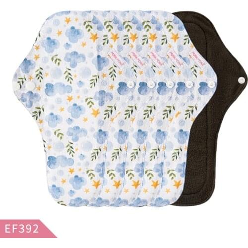 Saiantth 5pcs/lot L Bamboo charcoal fiber washable sanitary napkin mothers postpartum nursing pad Menstrual recyclable cloth