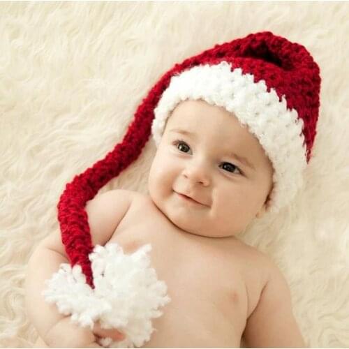 Hand-Knitted Hat Festive Christmas Hat Winter Hats Baby Boys Girls Cute Beanie