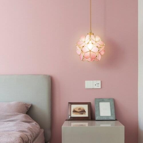 Sanmusion nordic holiday pendant lighting 220v e27 glass flower hang pendant lamp for floor stair aisle room decoration