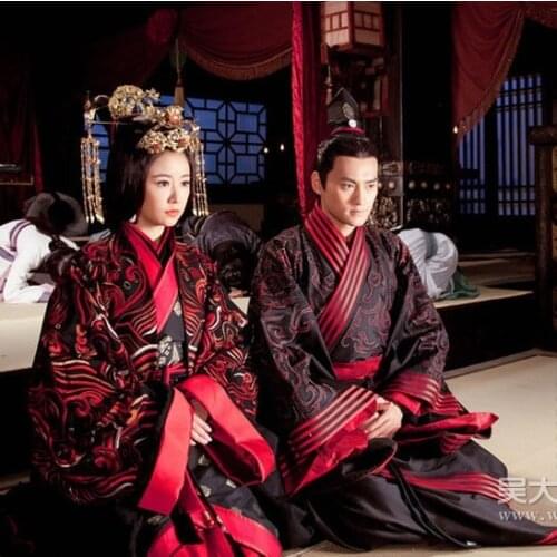 Ancient Chinese Traditional Wedding Hanfu Costume for the Couple for New TV Play Xiu Li Jiang Shan - Chang Ge Xing